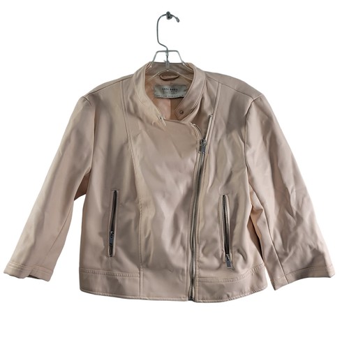 Zara basic peach cropped faux - cropped,