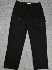Topman Cargo Pants Men's 34x32 Measure 33x31 Black Button Fly 100% Cotton