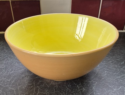 Large yellow ceramic salad - large,