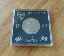 1983 ISLE OF MAN TT RACES 50p COIN - 10M AD DIE UNCIRCULATED