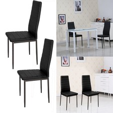 Modern Dining Chairs Home Restaurant Meeting Chair Metal Frame Faux Leather Seat