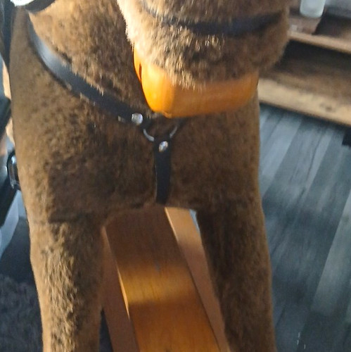 Brown plush rocking horse with - brown,