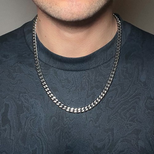 7mm silver cuban - 7mm,