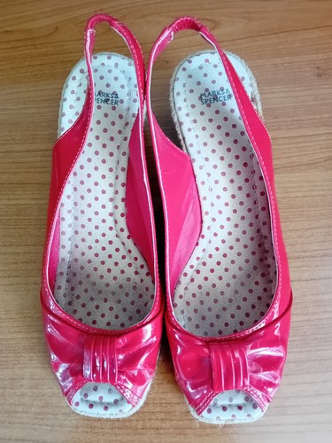 Ladies sandals red patent - ladies,