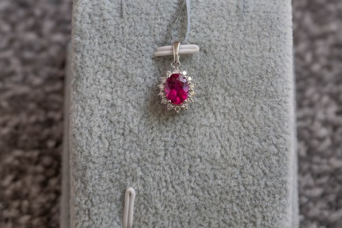 Rubellite diamond 18k - &,