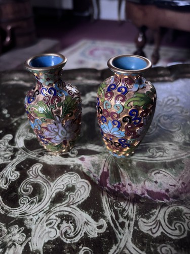 Pair chinese cloisonné - pair,