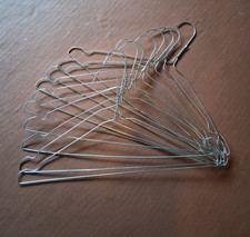 Standard Galvanised Metal Wire Clothes Hangers  with Notches - set of 10
