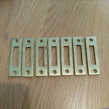 £5@Antique Brass Door Strike Plate Mortice Victorian Art Deco Door Hardware