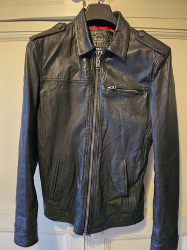 Superdry leather jacket - leather,