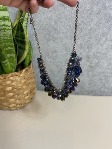 Statement bib necklace - bib, blue