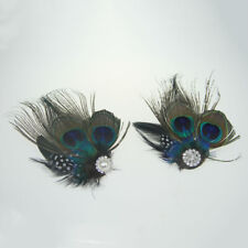 Wedding Vintage Headpiece Peacock Feather Fascinator Hair Clip Party