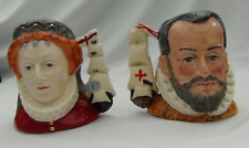 ROYAL DOULTON QUEEN ELIZABETH 1 & KING PHILIP OF SPAIN CHARACTER JUGS D6821/2
