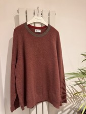 Johnstons of Elgin XL or XXL Cashmere Red/Grey Crew RRP£500+