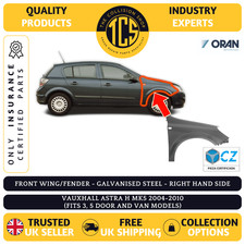 VAUXHALL ASTRA H 2004-2010 MK5 FRONT WING/FENDER INSURANCE CERTIFIED RIGHT SIDE