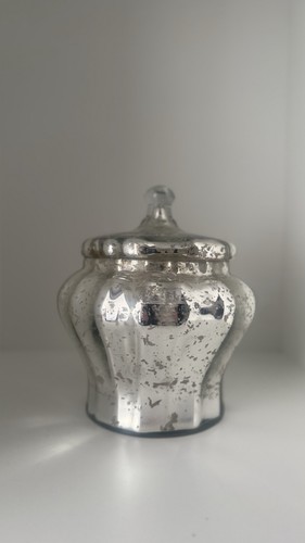 Mercury glass lidded ginger - lidded,