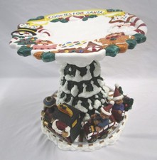 Christmas Cookie Plate Santa Train Tree Stand Decorative Tableware