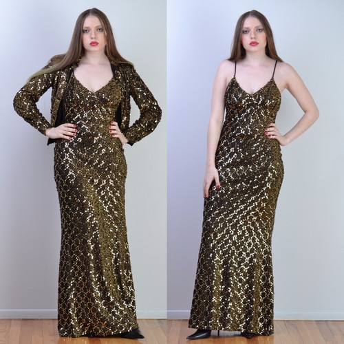 Vtg 70s gold sequin - 70s,
