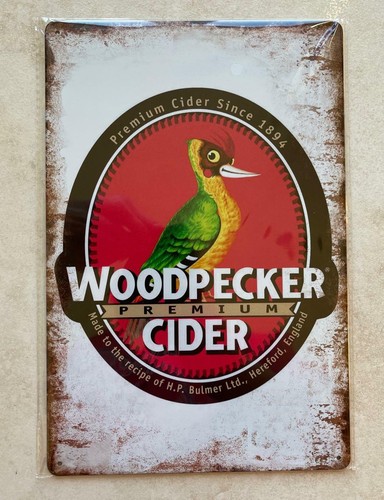 Woodpecker cider metal - cider, plaque