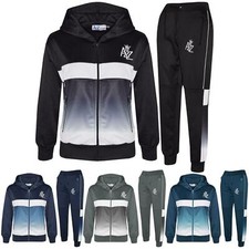 Kids Boys Girls Tracksuits A2Z 3D Fade Gradient Hooded Top Bottom Jogging Suits