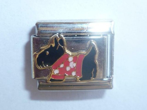 Silver scottie dog italian - silver,