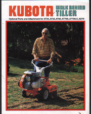 KUBOTA Walk Behind Tiller Optional Parts Attachments Brochure Leaflet