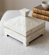 Vtg Bone Inlay Keepsake Box