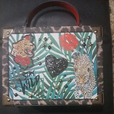 ALDO Hillia Top Handle Cheetah Bag Purse Crossbody Lock Closure