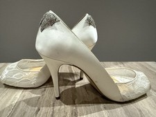 Stilettos By Benjamin Adams Satin & Lace With Diamanté Heel Embellishments .UK 6