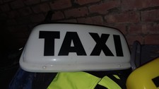 STANDARD HACKNEY HIRE TAXI CAB ROOF SIGN 18" WHITE MAGNETIC Lettercraft LED