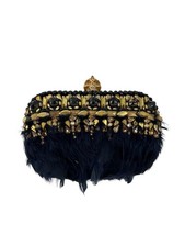 Alexander McQueen Runway Feather & Crystal Embellished Clutch Bag with Dustbag