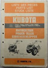 Kubota Power Tiller Parts List, Model T-450, 550, 650, 750, & 850, + D Variants