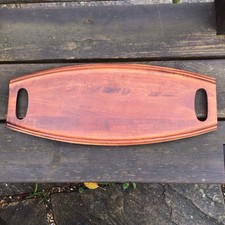 Vintage Retro Baribocraft Canada Maple Wood Surfboard Serving Tray 19.5” x 7.75”