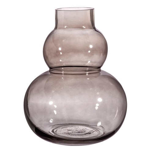 Large smoked grey glass pebble - smoked,