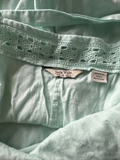 Jack Wills Size 10 Mint Green Shirt Summer Dress Crochet Pockets String Top