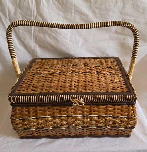 Vintage brown woven plastic - vintage,