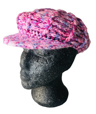 Hat Womens Vintage Pink Woolen Driver Cap Classy Classic M&S ra