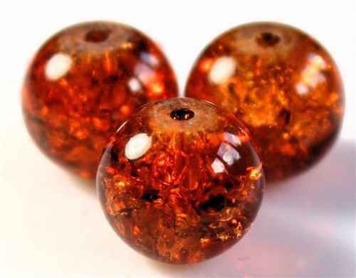 Crackle glass round - crackle, beads