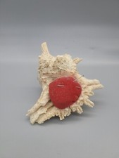 Vintage SEA SHELL SEWING PIN CUSHION Velvet Stuffed