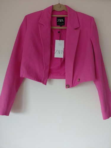 Zara pink cropped blazer - zara,