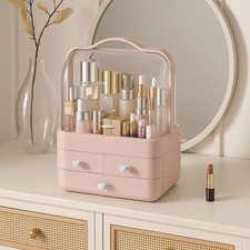 Neo Acrylic Makeup Organiser with Lid Drawer Portable Dustproof Cosmetic Storage