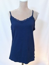 Y2k Faded Glory Blue Lae Trimmed Layering Cami Tank Top Womans Xxl 2xl