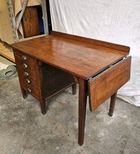 Mid Century Extending Single Pedestal Kneehole Oak Abbess Style Desk
