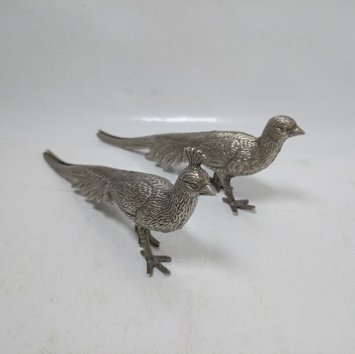 Pair pewter pheasants - of,