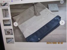 Avon Faux Leather colour Block Ladies Bag in Cream Beige Brown Lined.