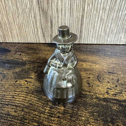 Vintage brass bell lady - brass,