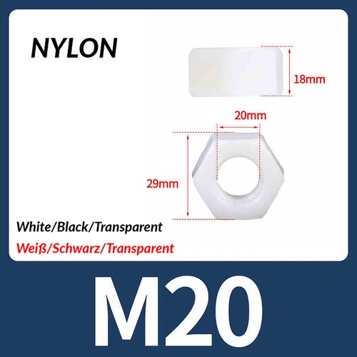 Nylon hex hexagon full nuts - hexagon,