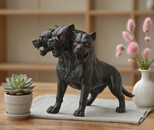 Gothic Three Head Dog Statue