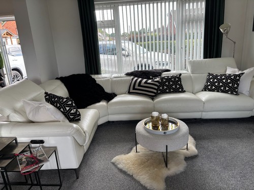 Leather corner sofa white - sofa,