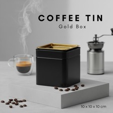 Coffee Tea Sugar Tin Jar Black