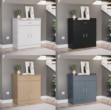 Modern Dalby Shoe Rack Cabinet Storage Wooden Cupboard Door Drawer Unit